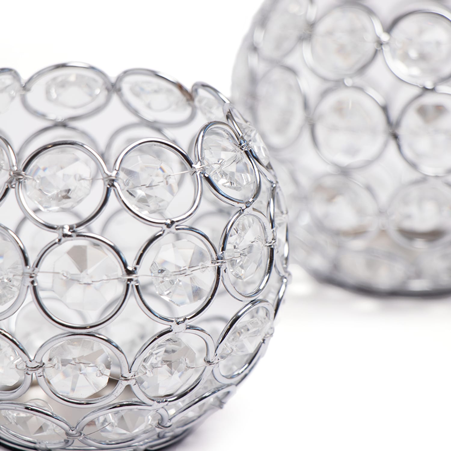 Home Collections Crystal Effect Small 2 Tealight Holders, product image 2