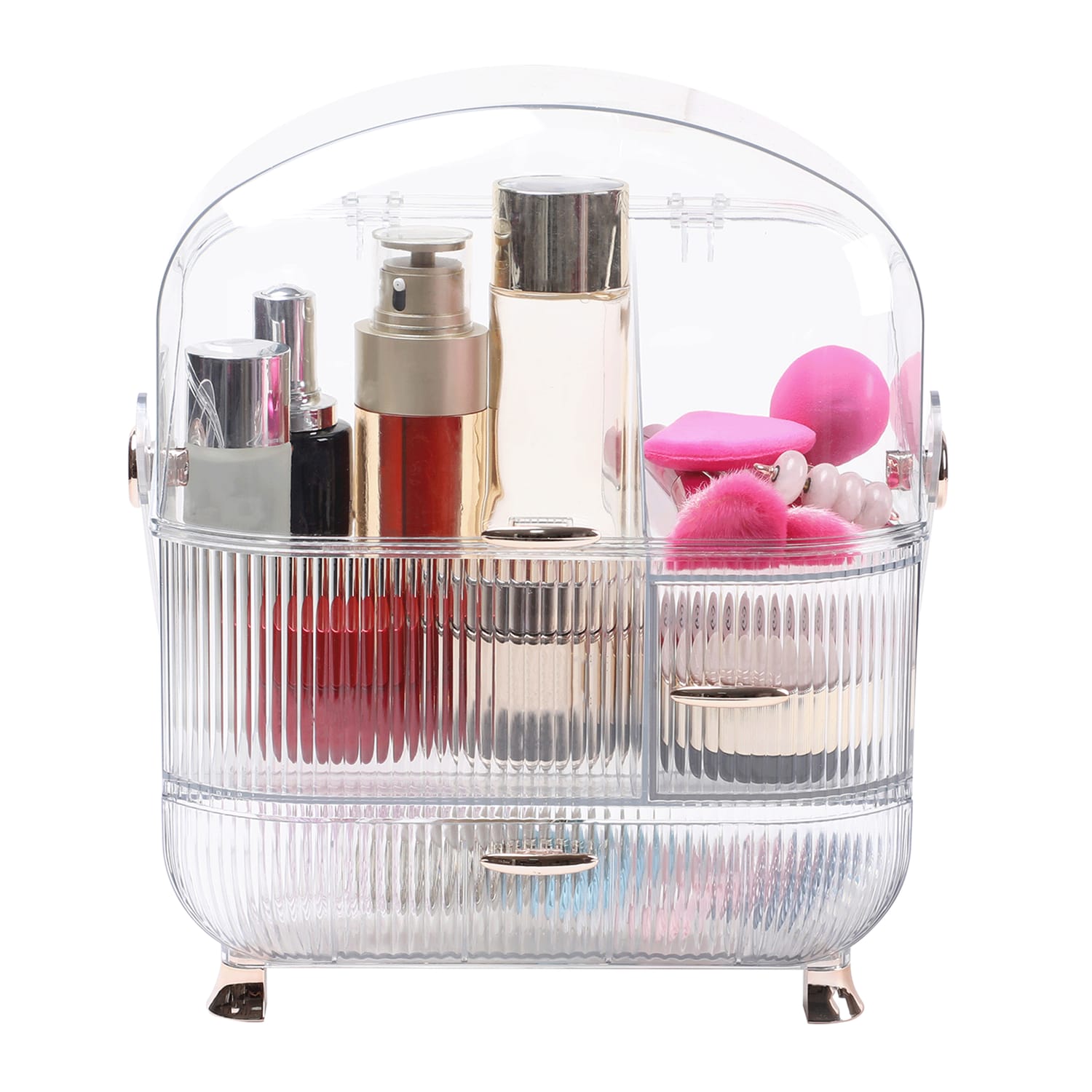 Make Up Organiser Cosmetic Ribbed Storage Box, product image 2